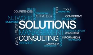 Solutions management consulting network word tag cloud image